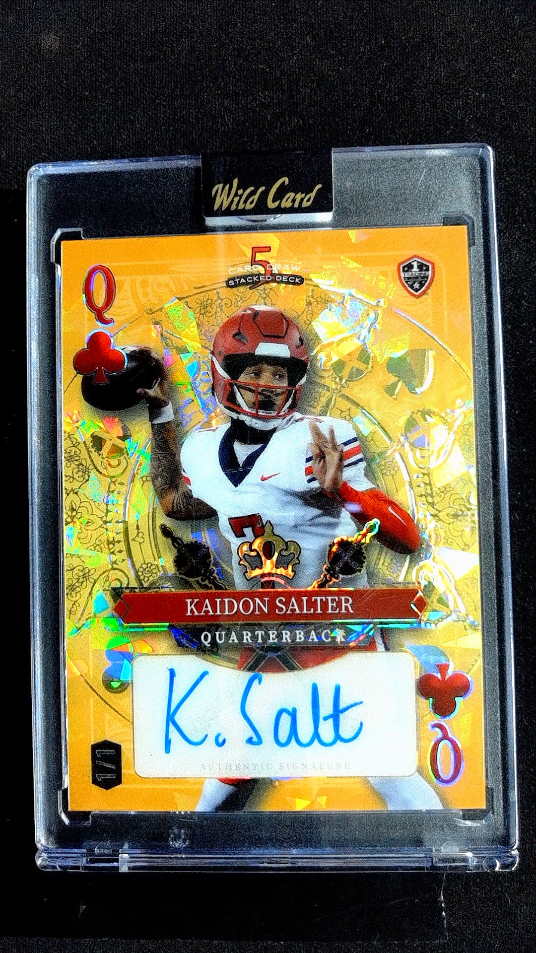 2024 Wild Card 5 Card Draw Stacked Deck Kaidon Salter #SDHC-KSA #/1 Auto