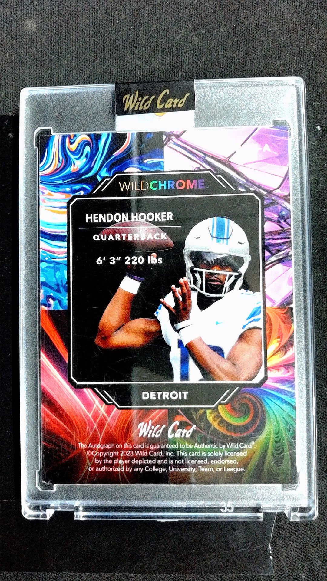 WildGlass Crystal Holographic Green Hendon Hooker #WCG-A #/6 Auto