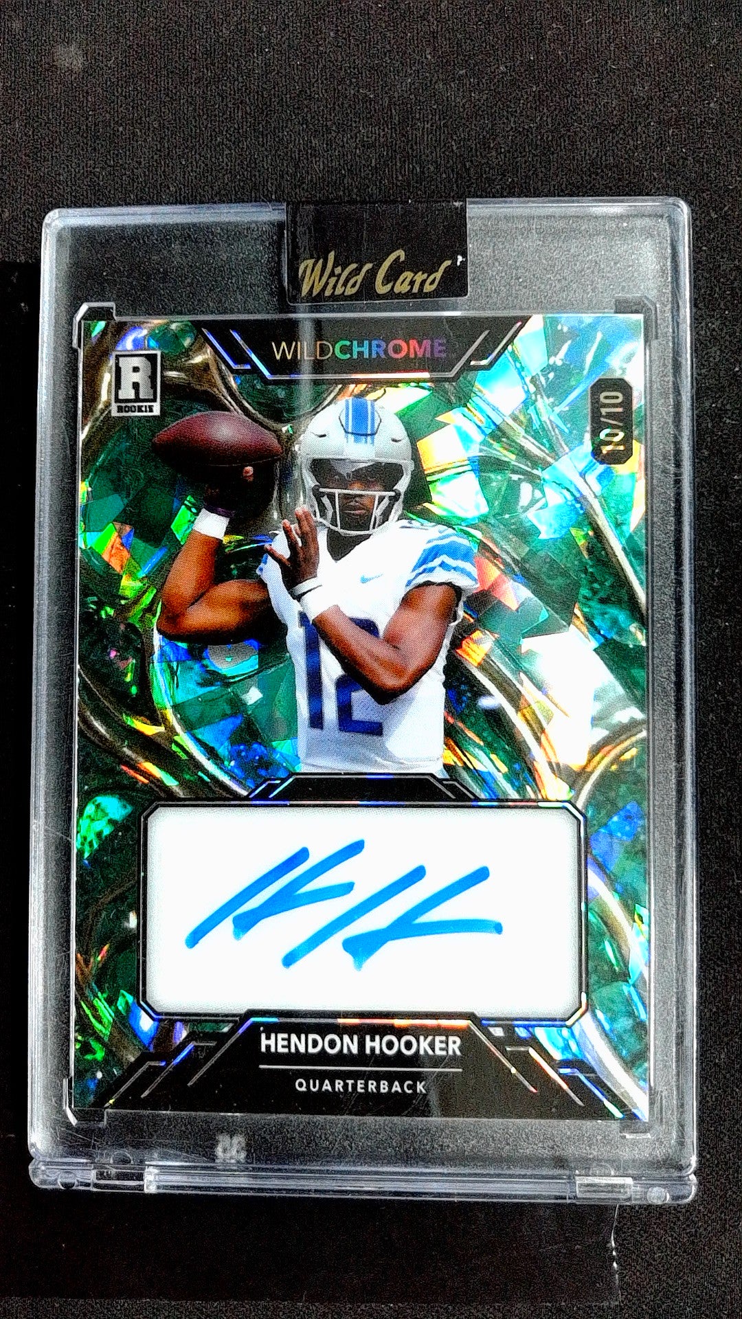 WildGlass Crystal Holographic Green Hendon Hooker #WCG-A #/6 Auto