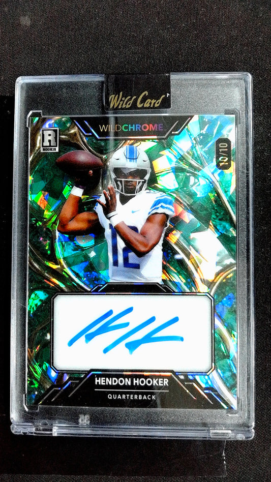WildGlass Crystal Holographic Green Hendon Hooker #WCG-A #/6 Auto