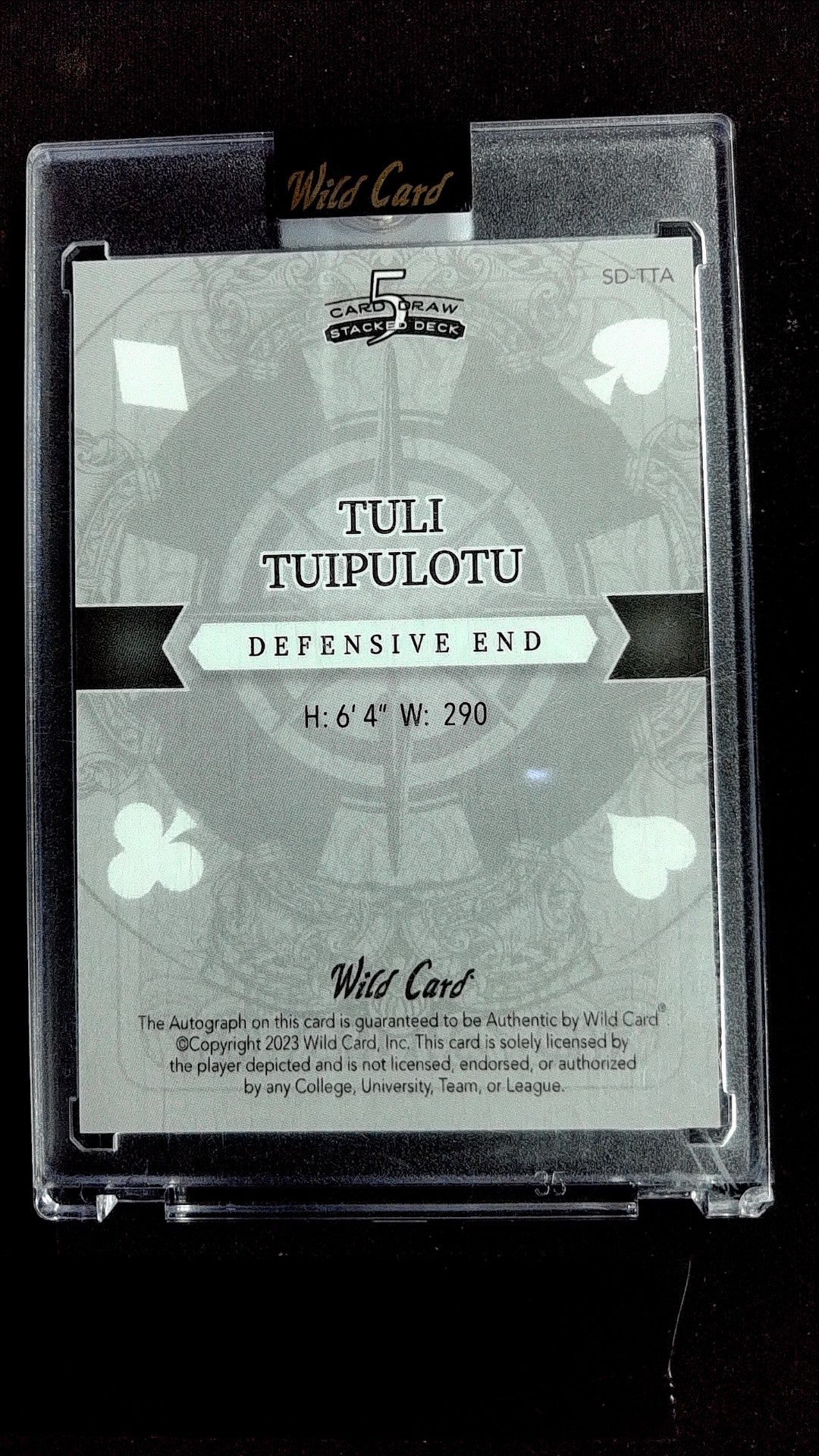 King of Clubs Orange Tuli Tuipulotu #SD-TTA #/5 Auto