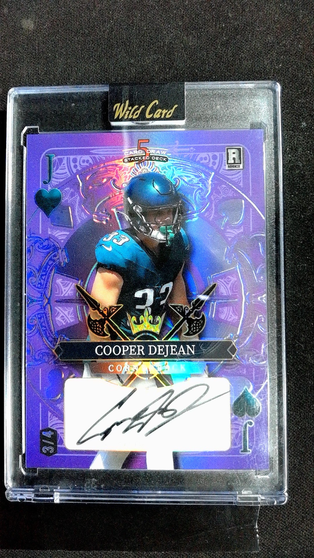 2024 Wild Card 5 Card Draw Stacked Deck Cooper Dejean #SDHH-CDA #/4 Auto
