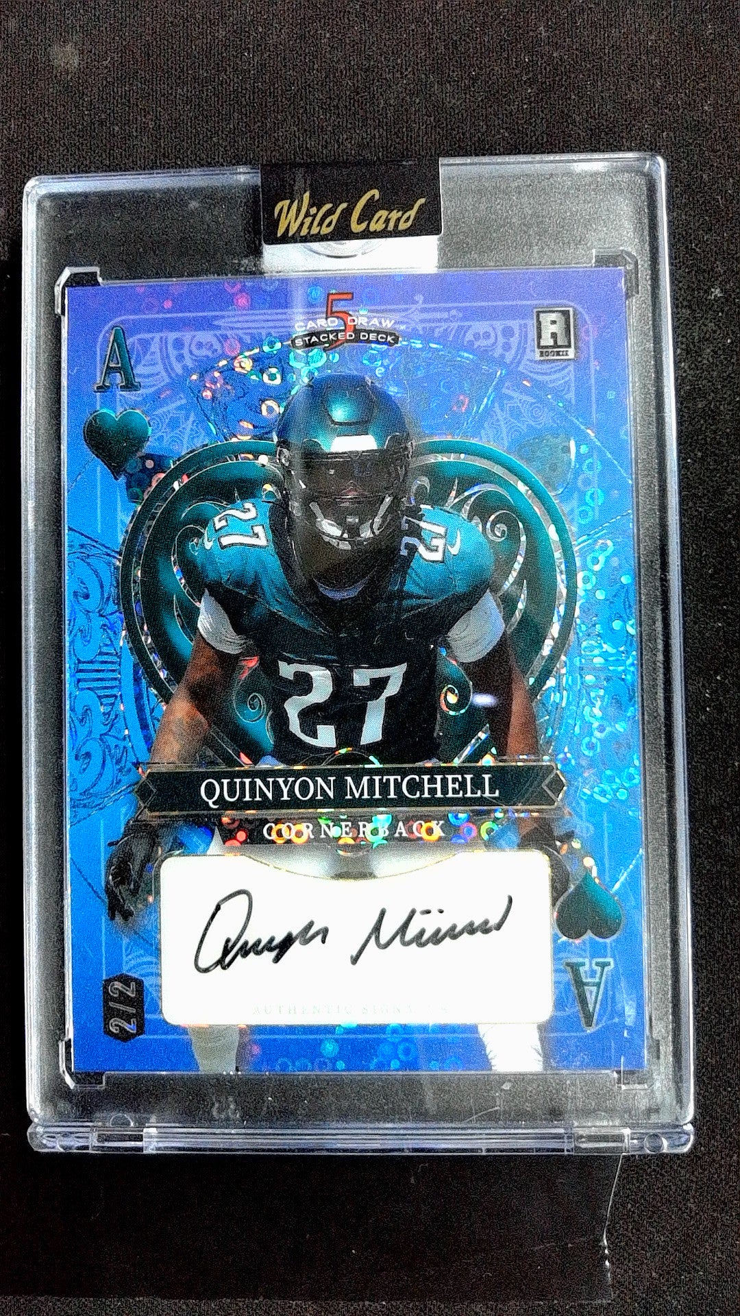 2024 Wild Card 5 Card Draw Stacked Deck Quinyon Mitchell #SDHH-QMA #/2 Auto