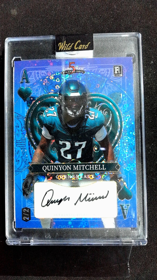 2024 Wild Card 5 Card Draw Stacked Deck Quinyon Mitchell #SDHH-QMA #/2 Auto