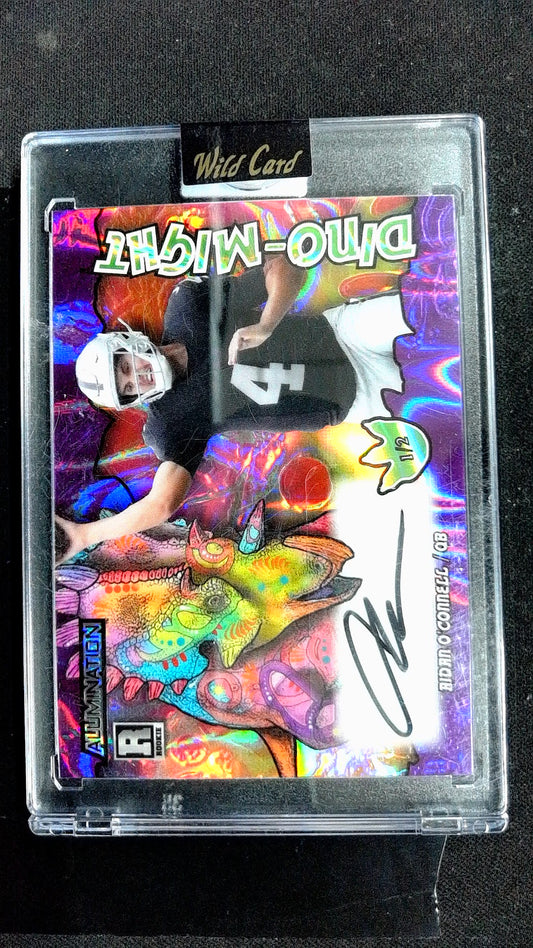 Purple Dino Might Auto Lava Triceratops Aidan O'Connell #ADA-AO #/2 Auto