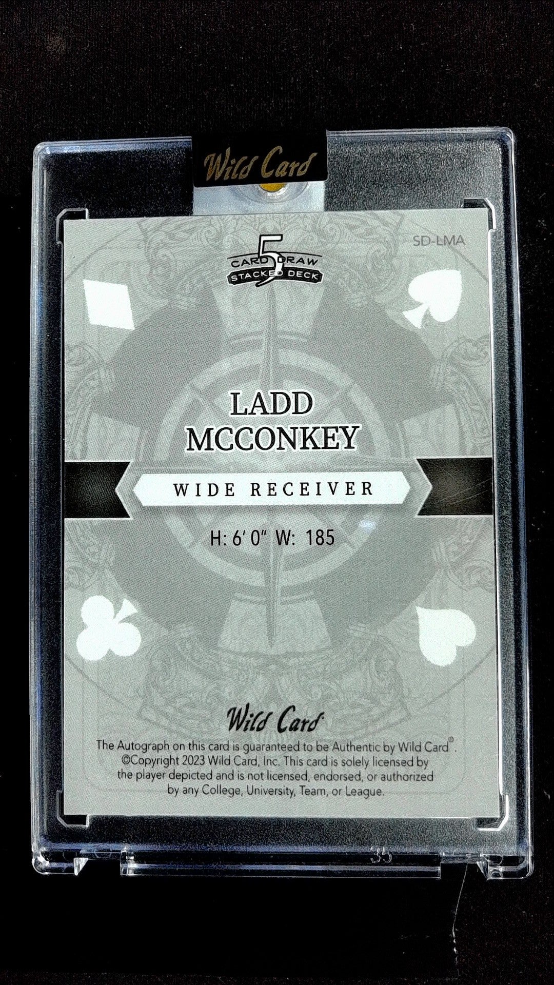 Ace of Hearts Rainbow Gold Ladd McConkey #SD-LMA #/1 Auto