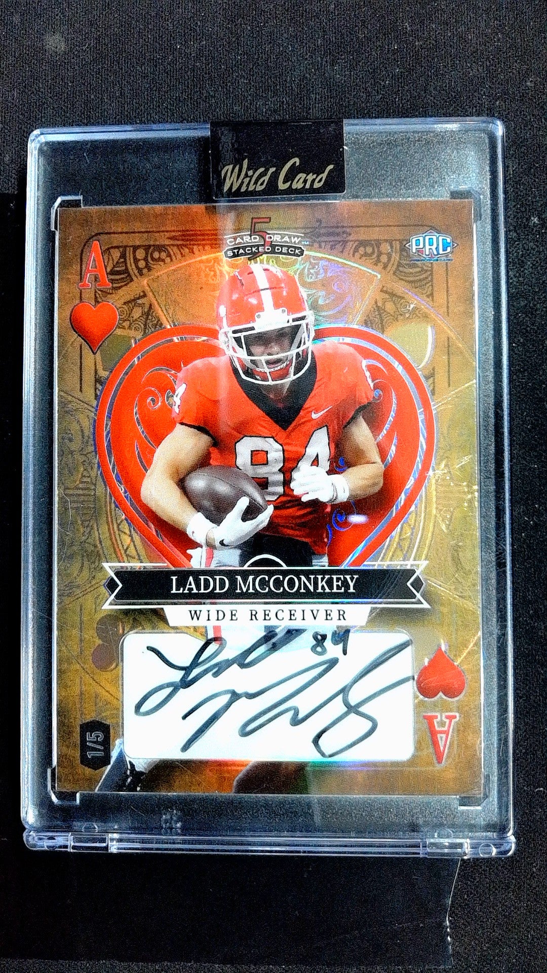 Ace of Hearts Rainbow Gold Ladd McConkey #SD-LMA #/1 Auto