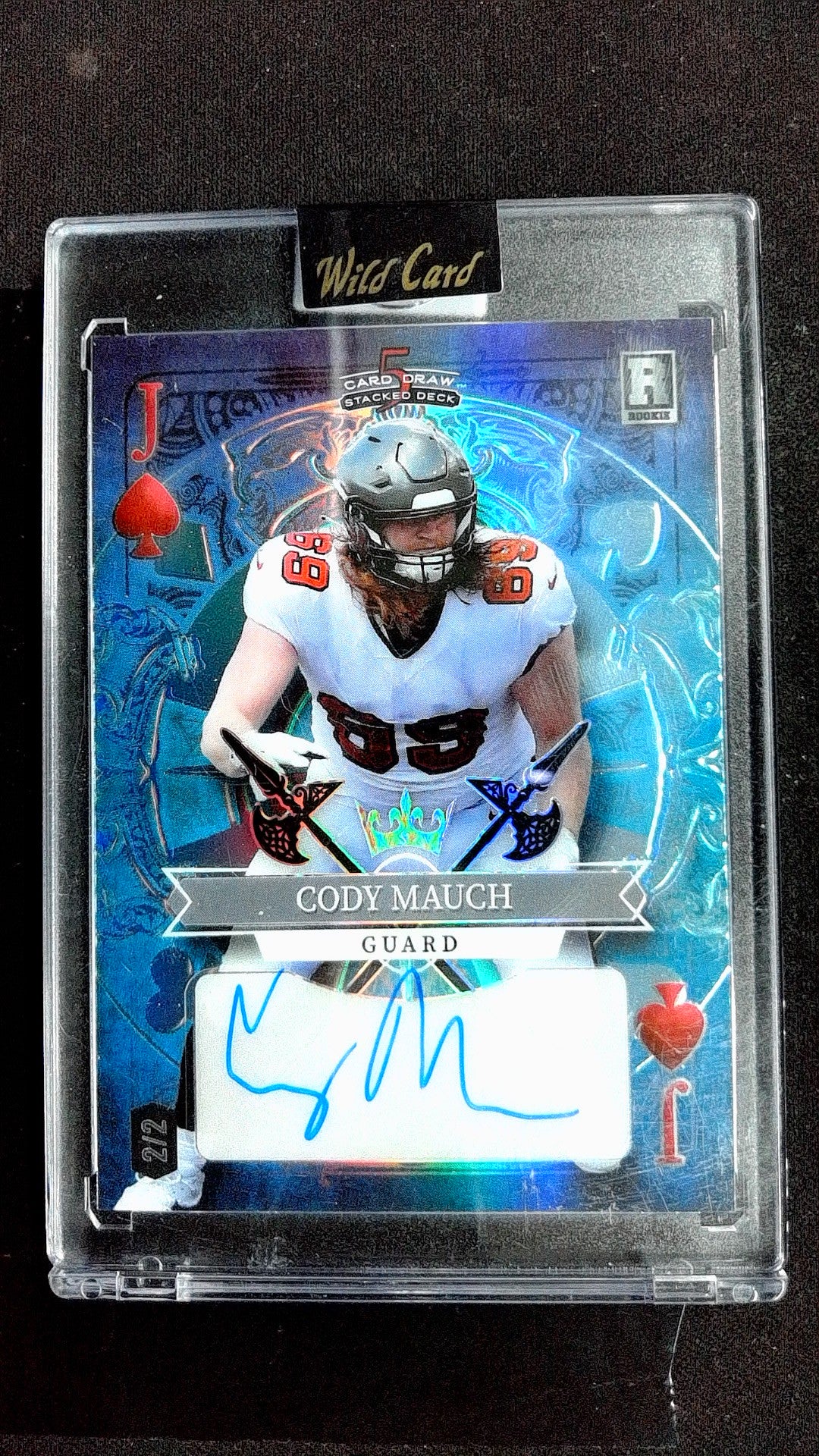 Queen of Clubs Rainbow Blue Cody Mauch #SD-CMA #/2 Auto