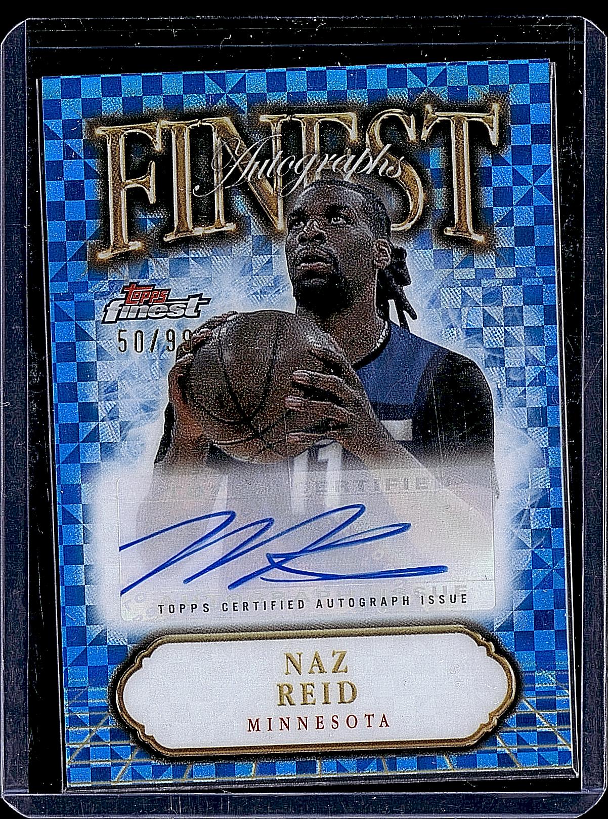 2024-25 Finest #FA-NR Naz Reid Finest Autographs Blue X-Fractor #/99