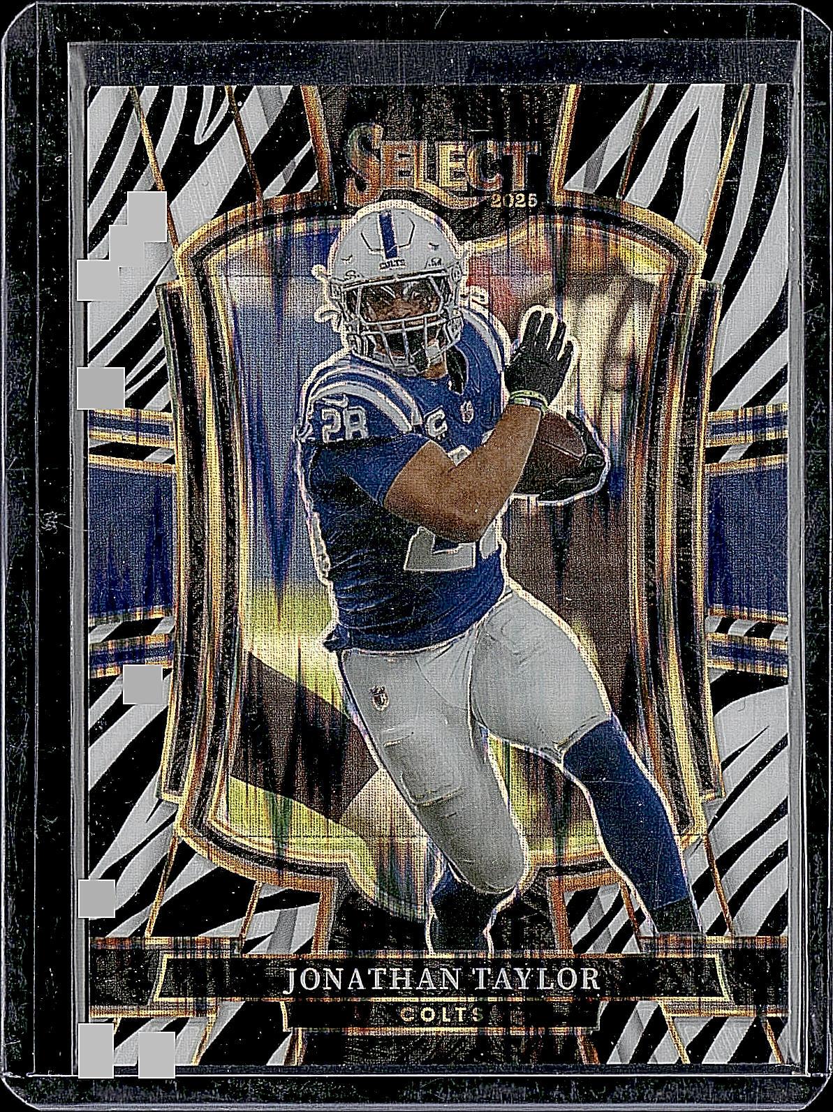 2025 Panini Select #132 Jonathan Taylor Zebra Prizm Shock