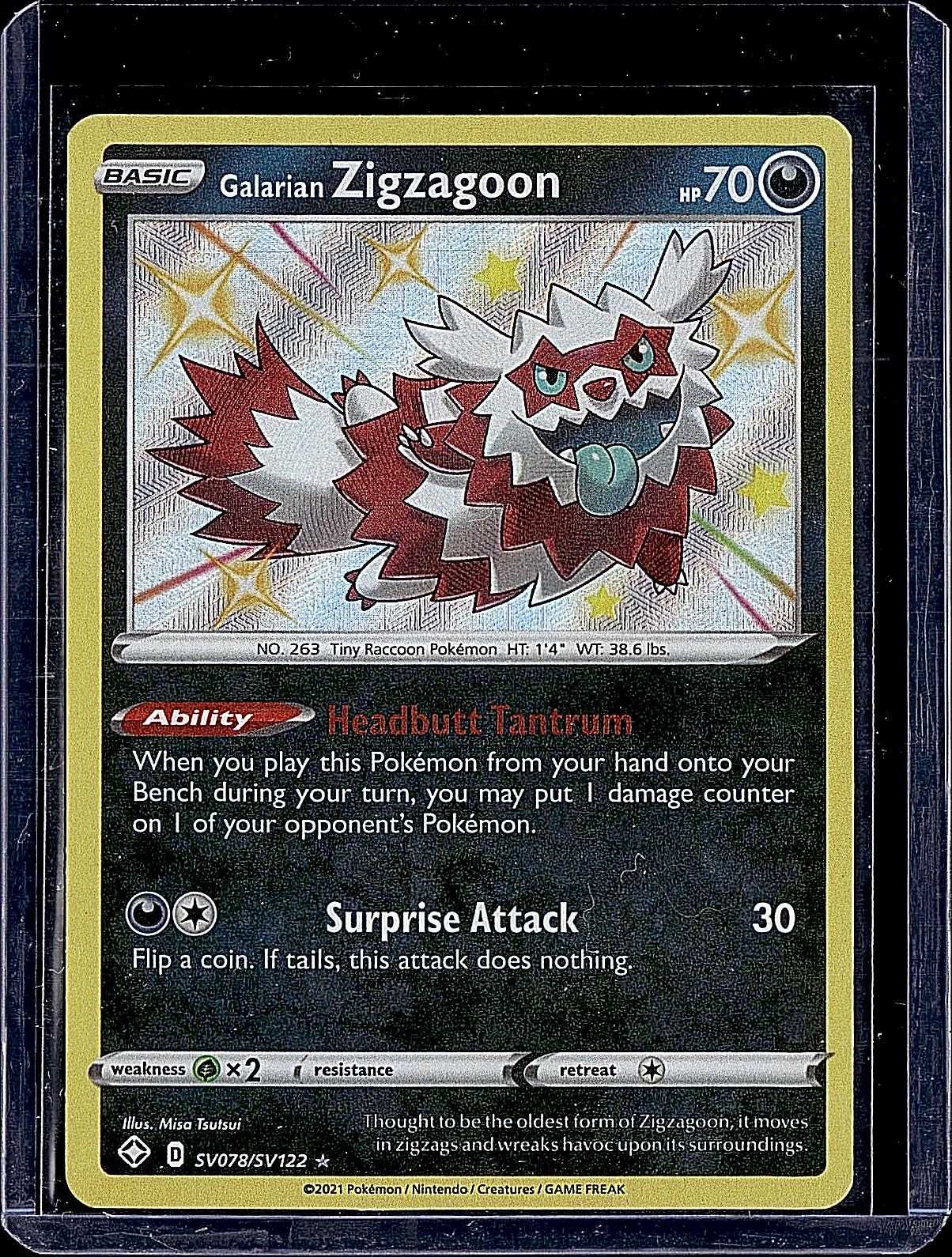 Shining Fates: Shiny Vault #SV078/SV122 Galarian Zigzagoon