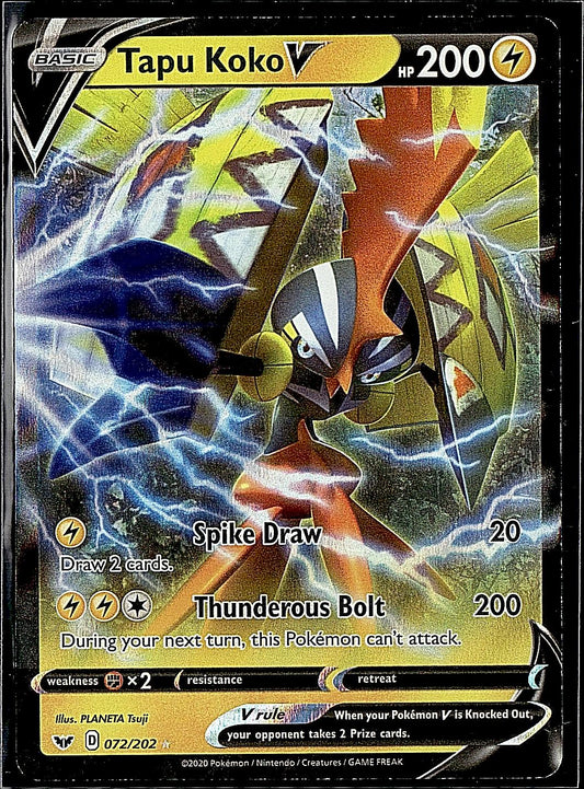 SWSH01: Sword & Shield Base Set #072/202 Tapu Koko V