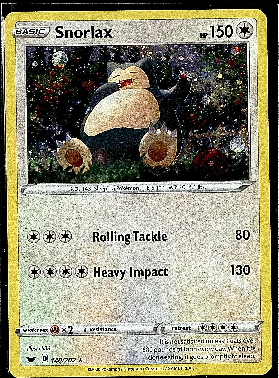 SWSH01: Sword & Shield Base Set #140/202 Snorlax