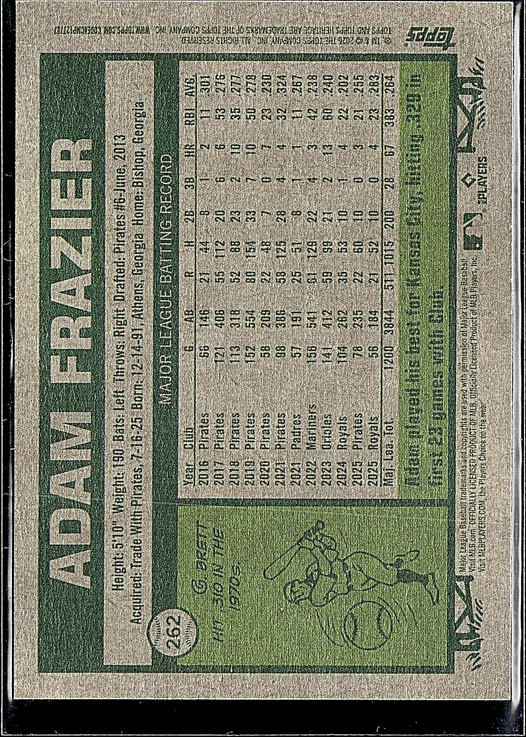 2026 Topps Heritage #262 Adam Frazier Dark Yellow