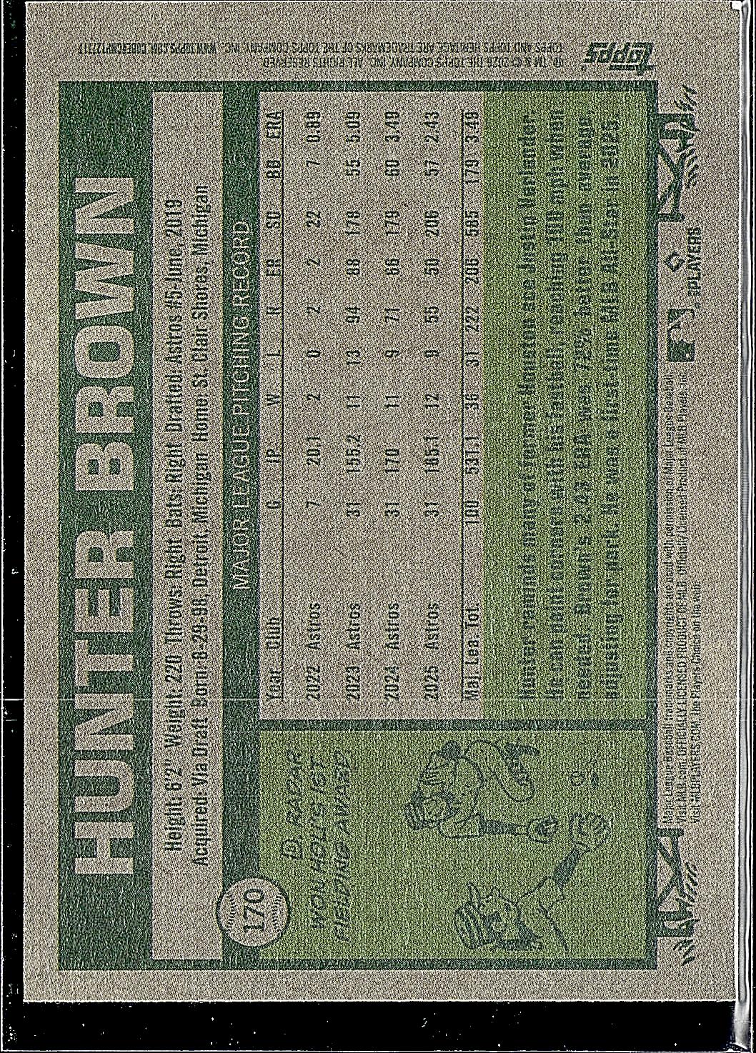 2026 Topps Heritage #170 Hunter Brown Red