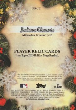 2025 Topps Holiday #PR-JC Jackson Chourio Player Relics Purple Metallic #/199