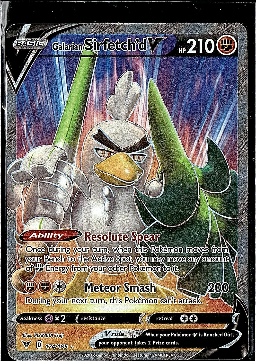SWSH04: Vivid Voltage #174/185 Galarian Sirfetch'd V (Full Art)