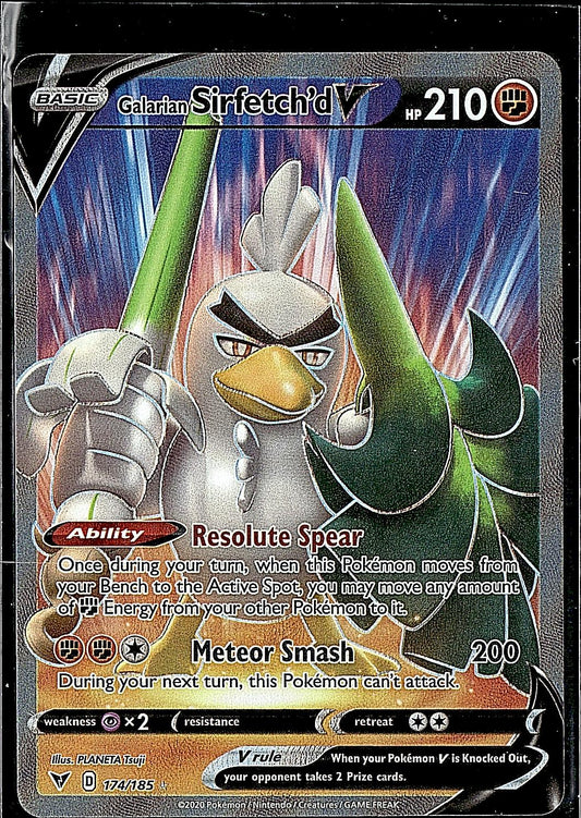 SWSH04: Vivid Voltage #174/185 Galarian Sirfetch'd V (Full Art)