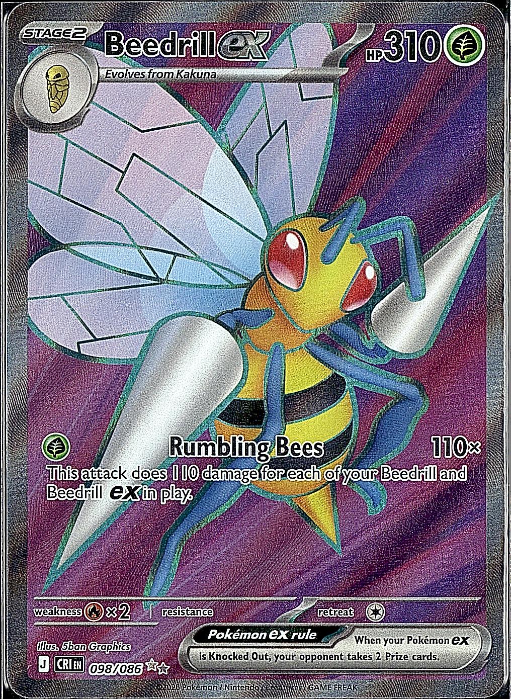 ME04: Chaos Rising #098/086 Beedrill ex