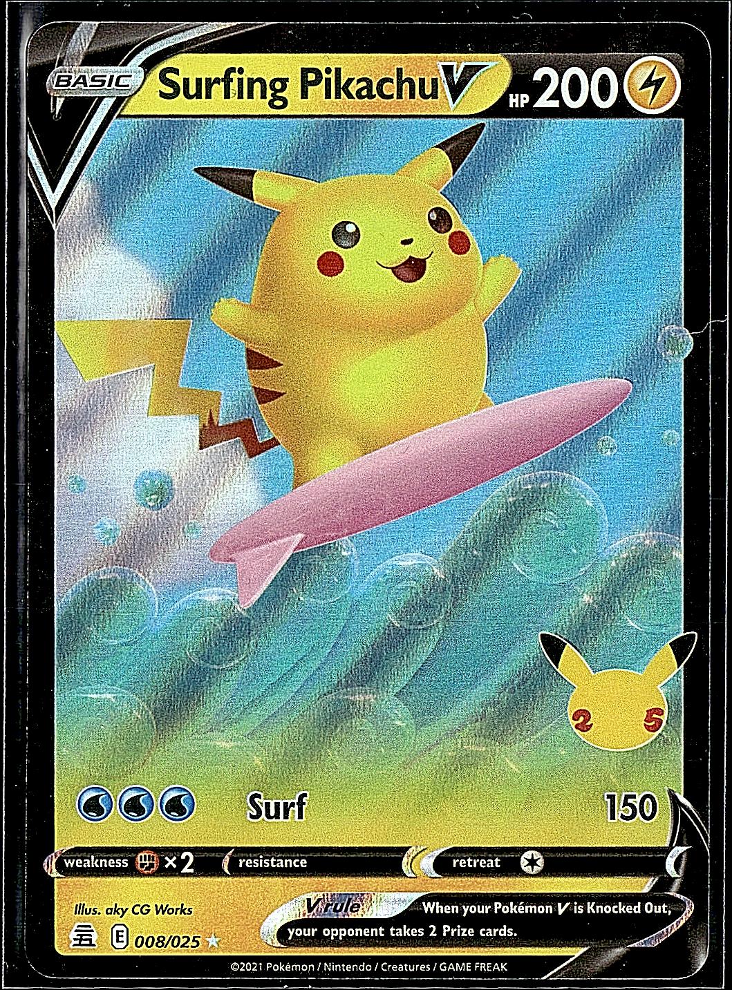 Celebrations #008/025 Surfing Pikachu V