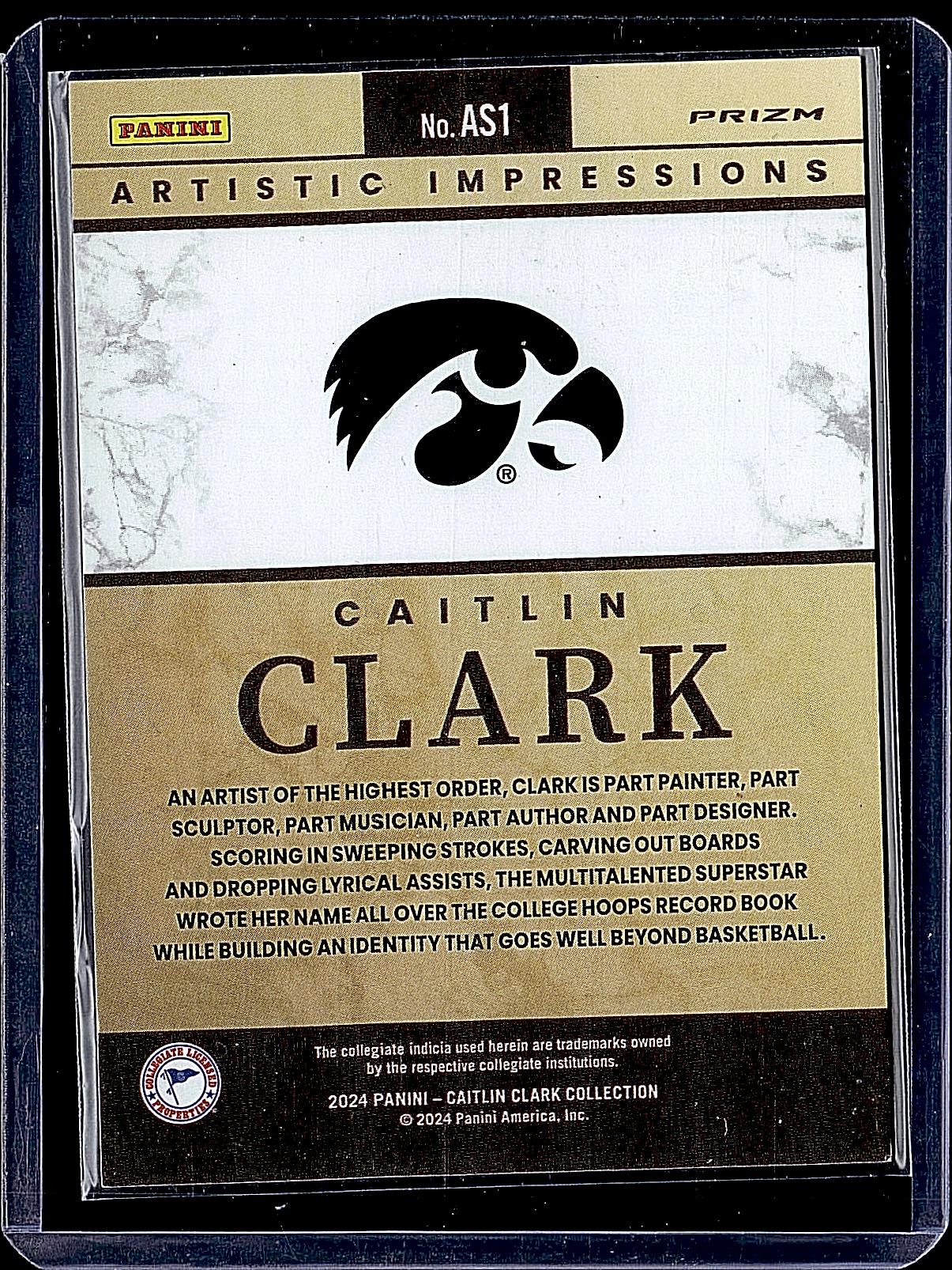 2024 Panini Caitlin Clark Collection #AS1 Caitlin Clark Artistic Selections