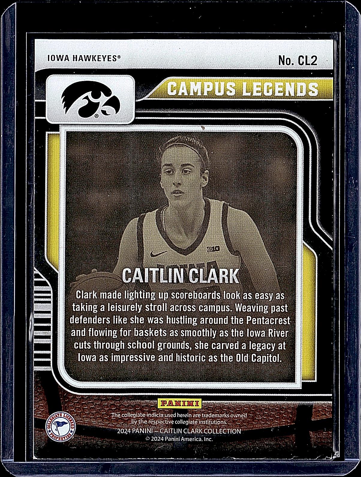 2024 Panini Caitlin Clark Collection #CL2 Caitlin Clark Campus Legends