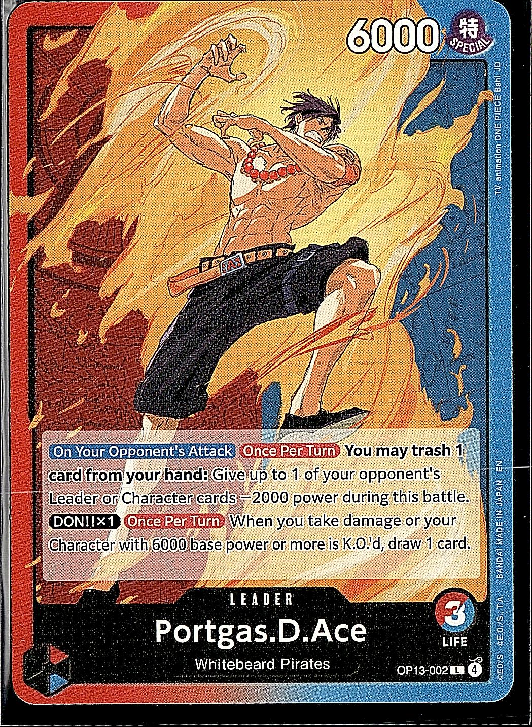 Carrying On His Will #OP13-002 Portgas.D.Ace (002)