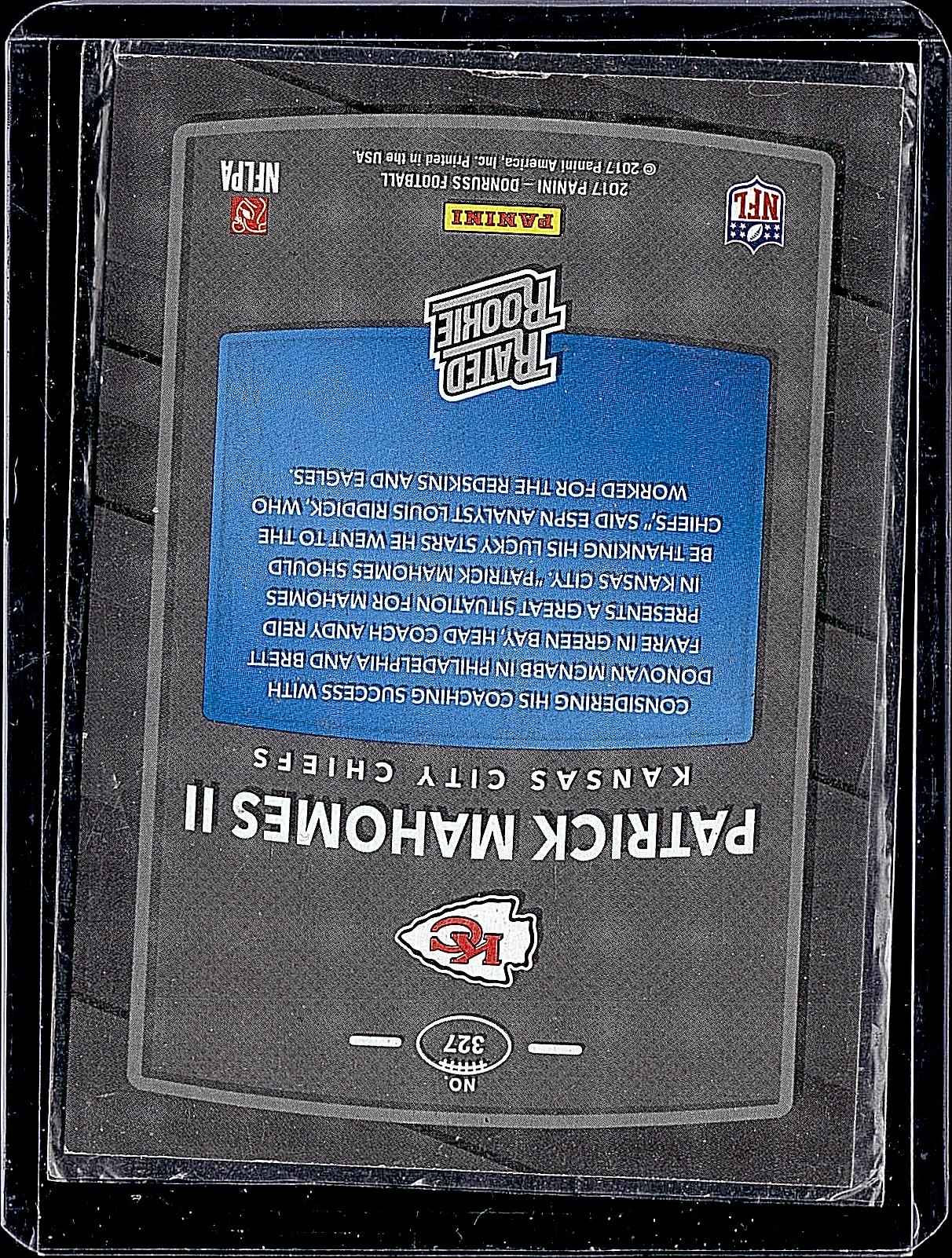 2017 Donruss #327 Patrick Mahomes II Aqueous Test