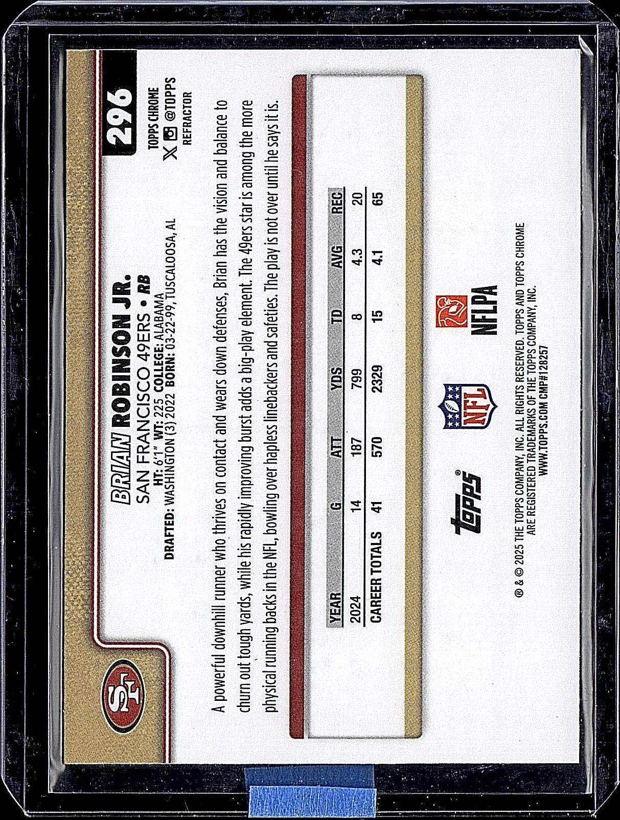 2025 Topps Chrome #296 Brian Robinson Jr.
