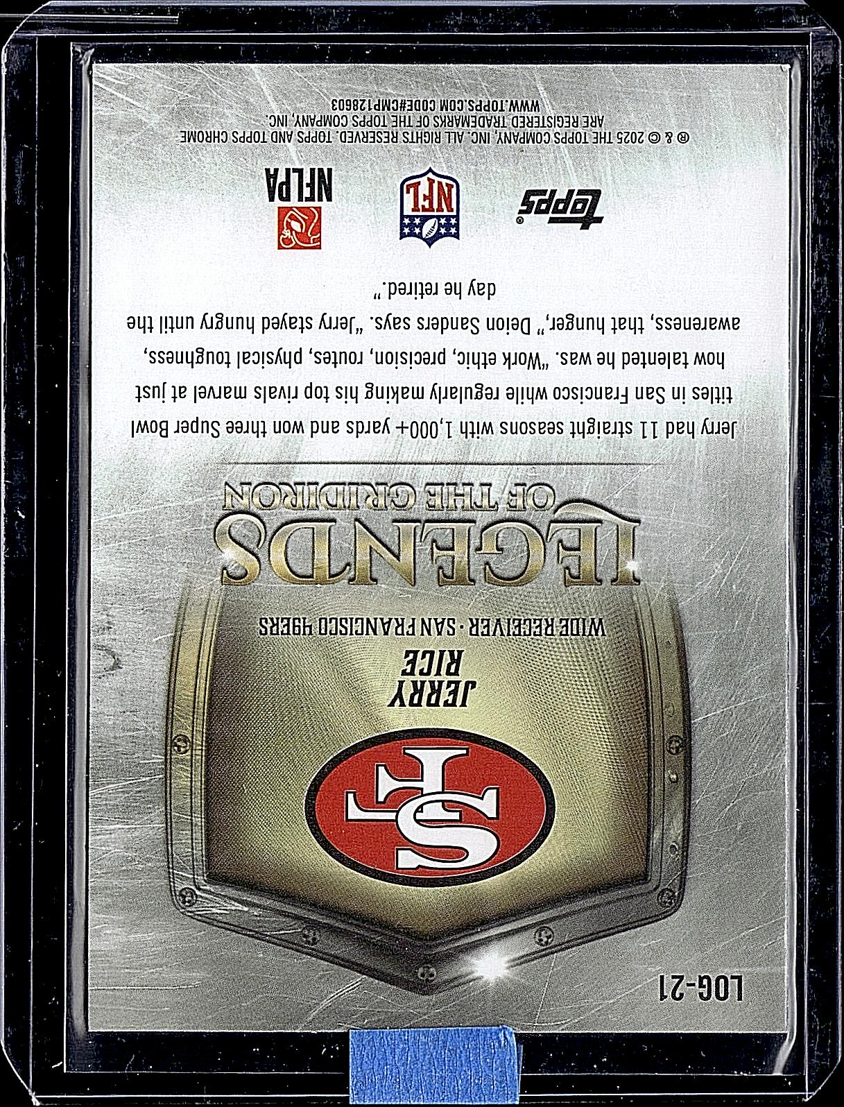 2025 Topps Chrome #LOG-21 Jerry Rice Legends of the Gridiron