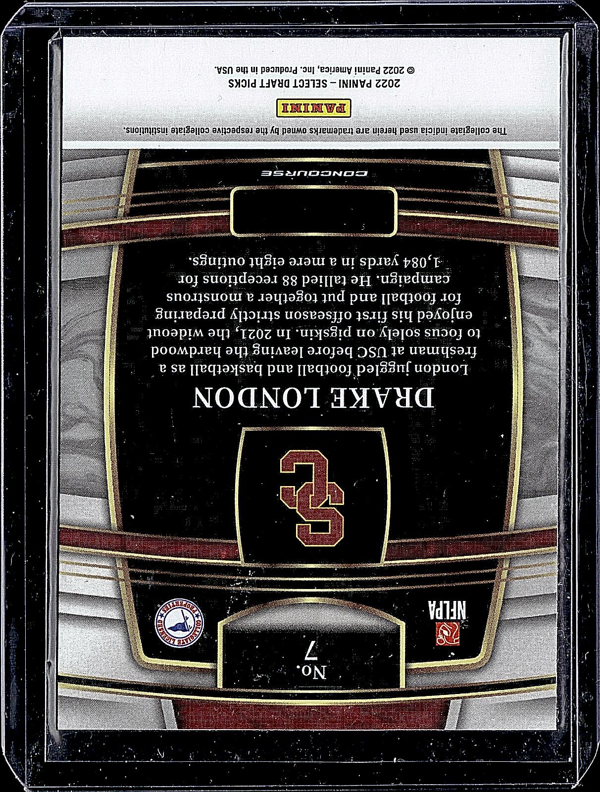 2022 Panini Select Draft Picks #7 Drake London