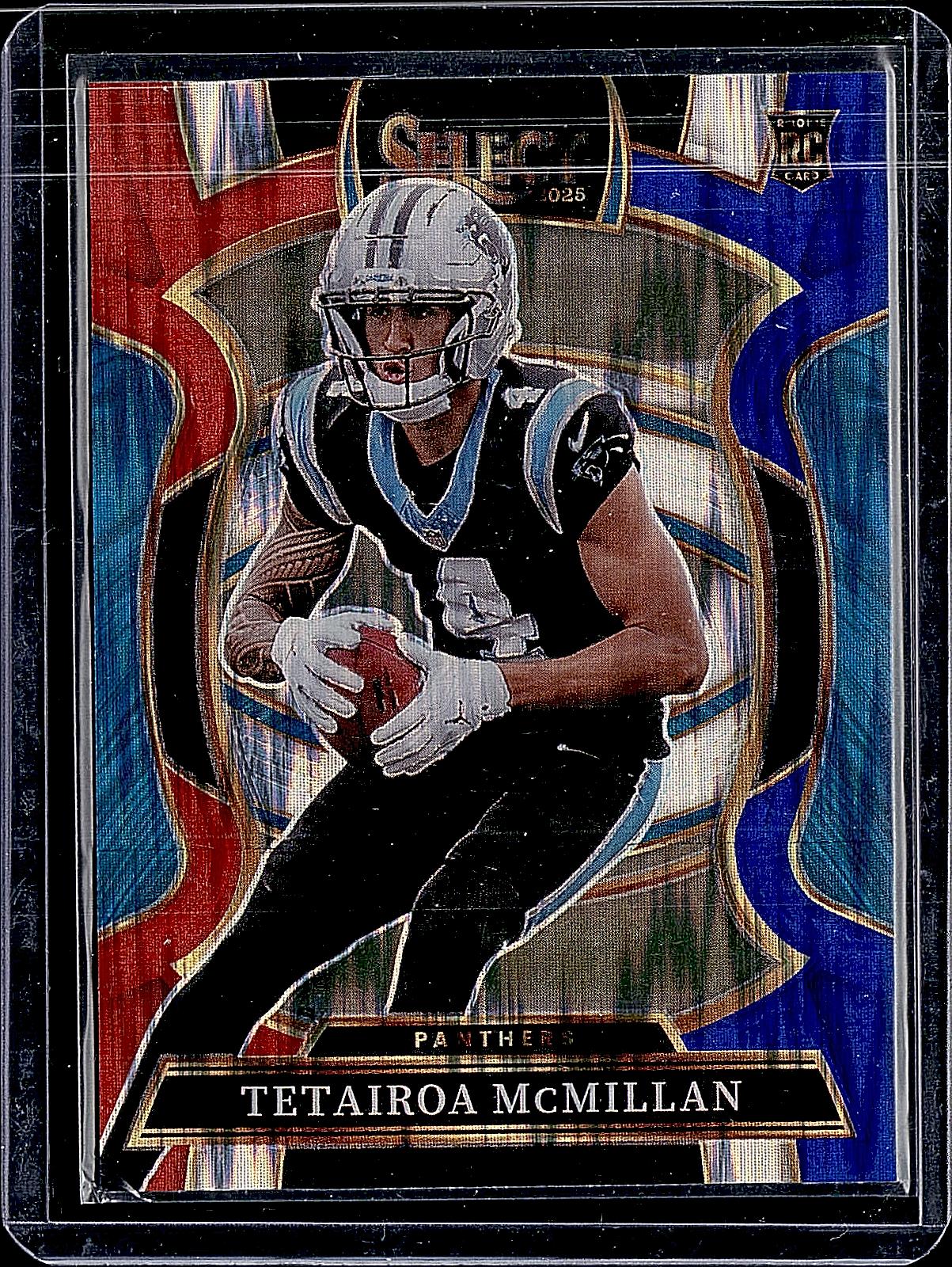 2025 Panini Select #44 Tetairoa McMillan Black and Red Prizm Shock
