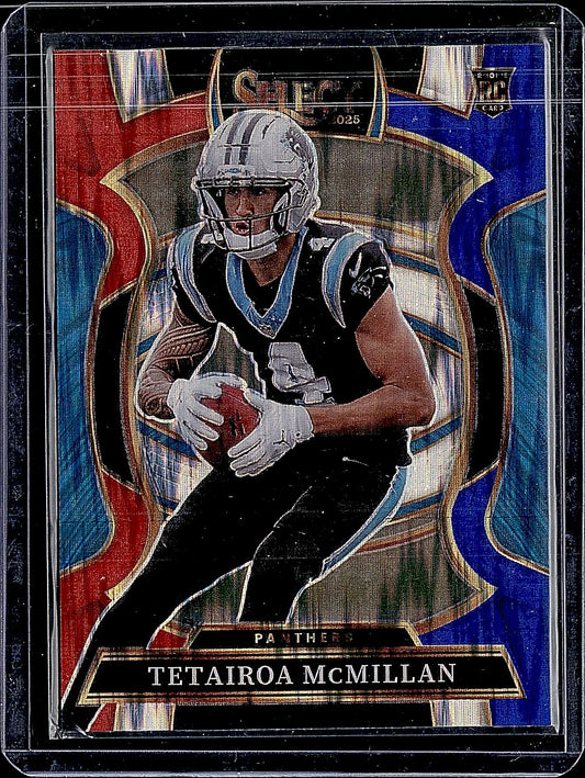2025 Panini Select #44 Tetairoa McMillan Black and Red Prizm Shock