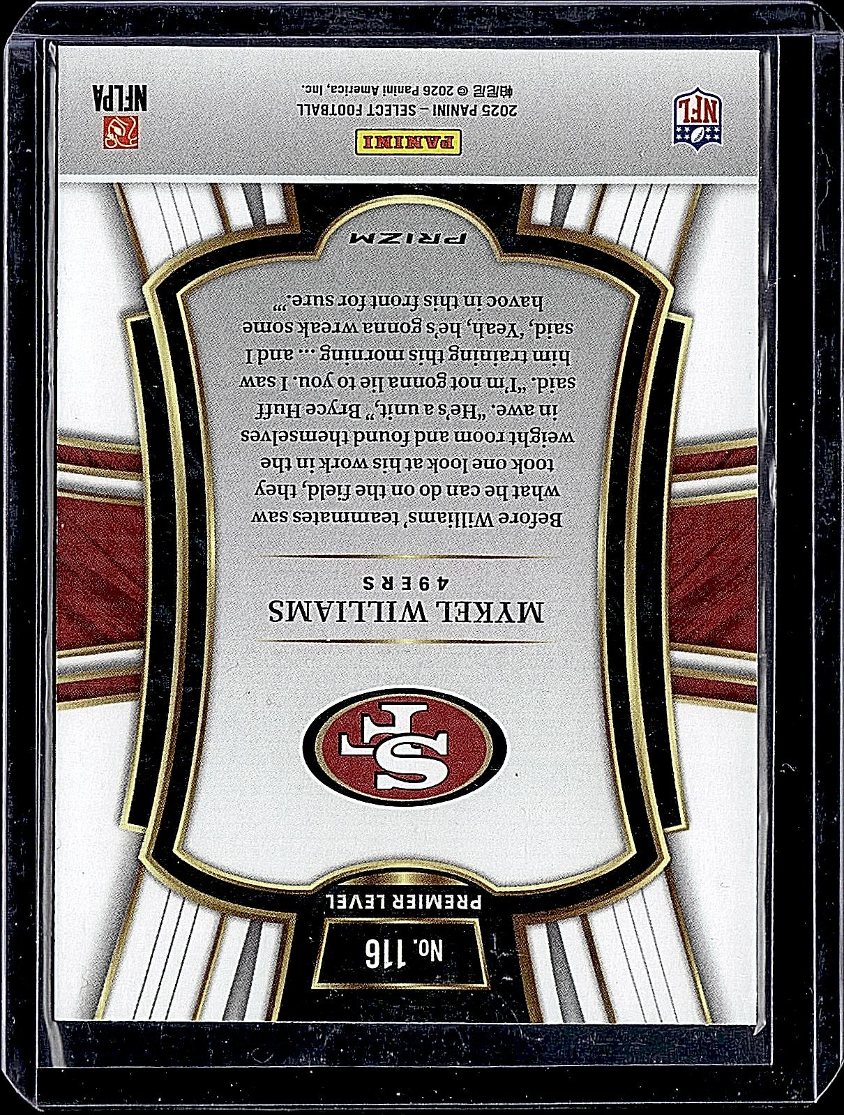 2025 Panini Select #116 Mykel Williams Red and Blue Prizm Shock