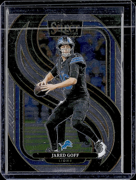 2024 Panini Select #123 Jared Goff Black & Green Prizm Shock