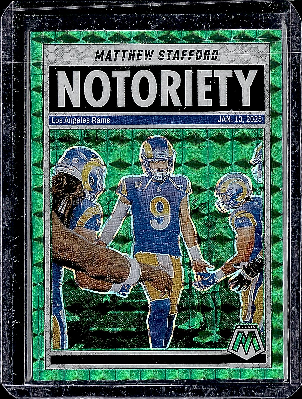 2025 Panini Mosaic #7 Matthew Stafford Notoriety