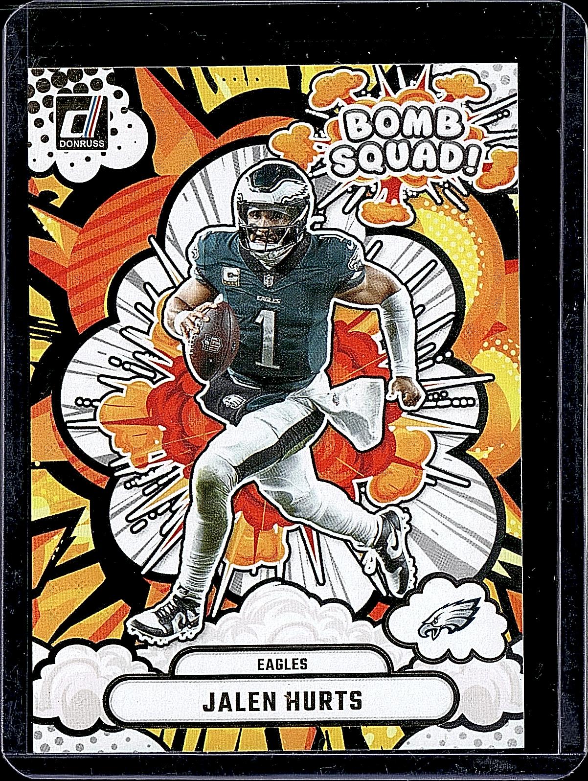 2025 Donruss #BS-JHS Jalen Hurts Bomb Squad Holo #/100