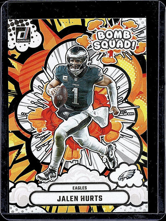 2025 Donruss #BS-JHS Jalen Hurts Bomb Squad Holo #/100