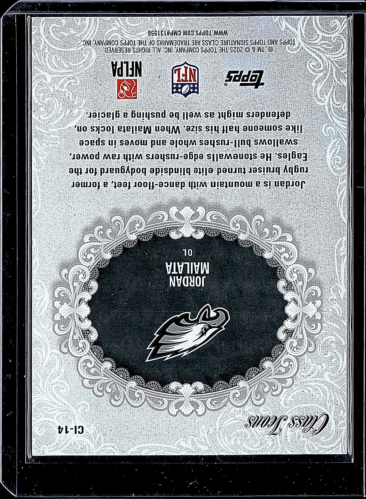2025 Topps Signature Class #CI-14 Jordan Mailata Class Icons