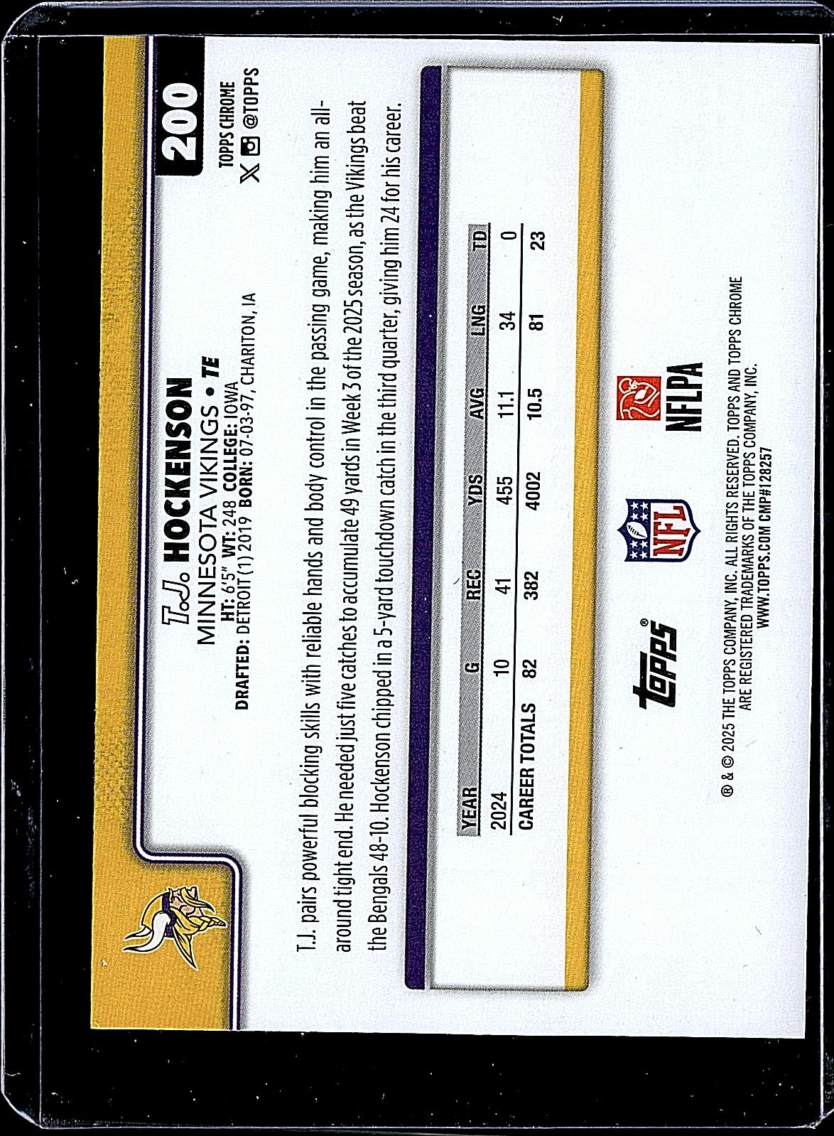 2025 Topps Chrome #200 T.J. Hockenson