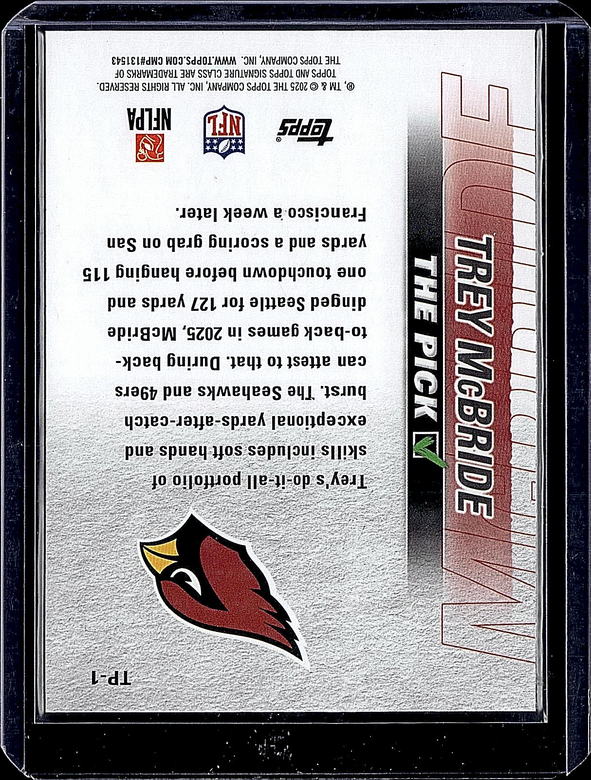 2025 Topps Signature Class #TP-1 Trey McBride The Pick