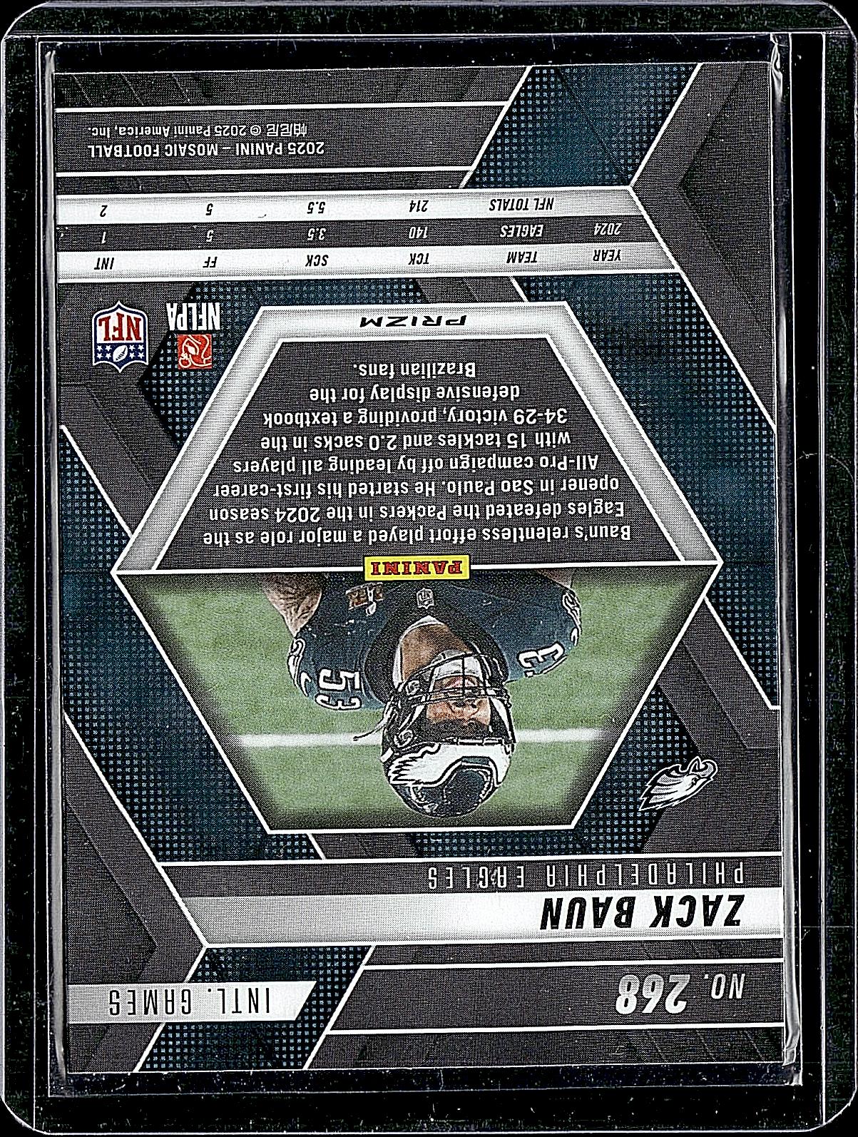 2025 Panini Mosaic #268 Zack Baun Mosaic Green