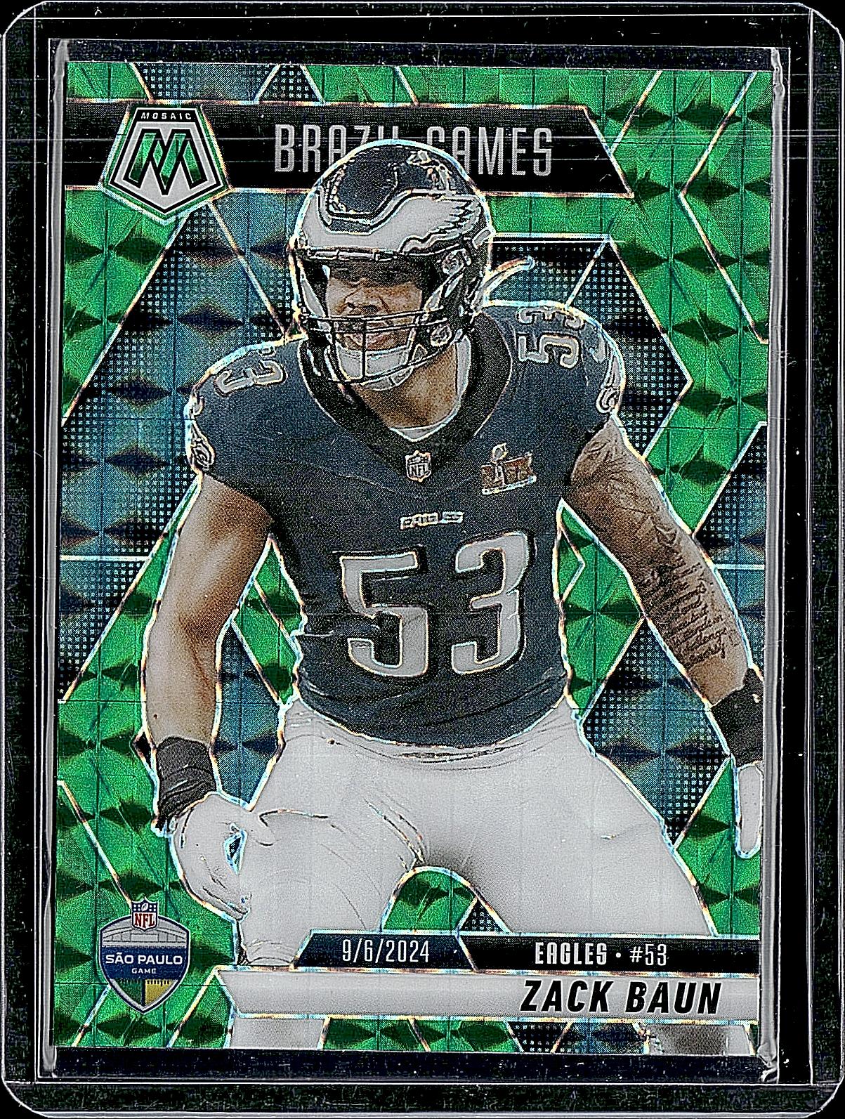 2025 Panini Mosaic #268 Zack Baun Mosaic Green