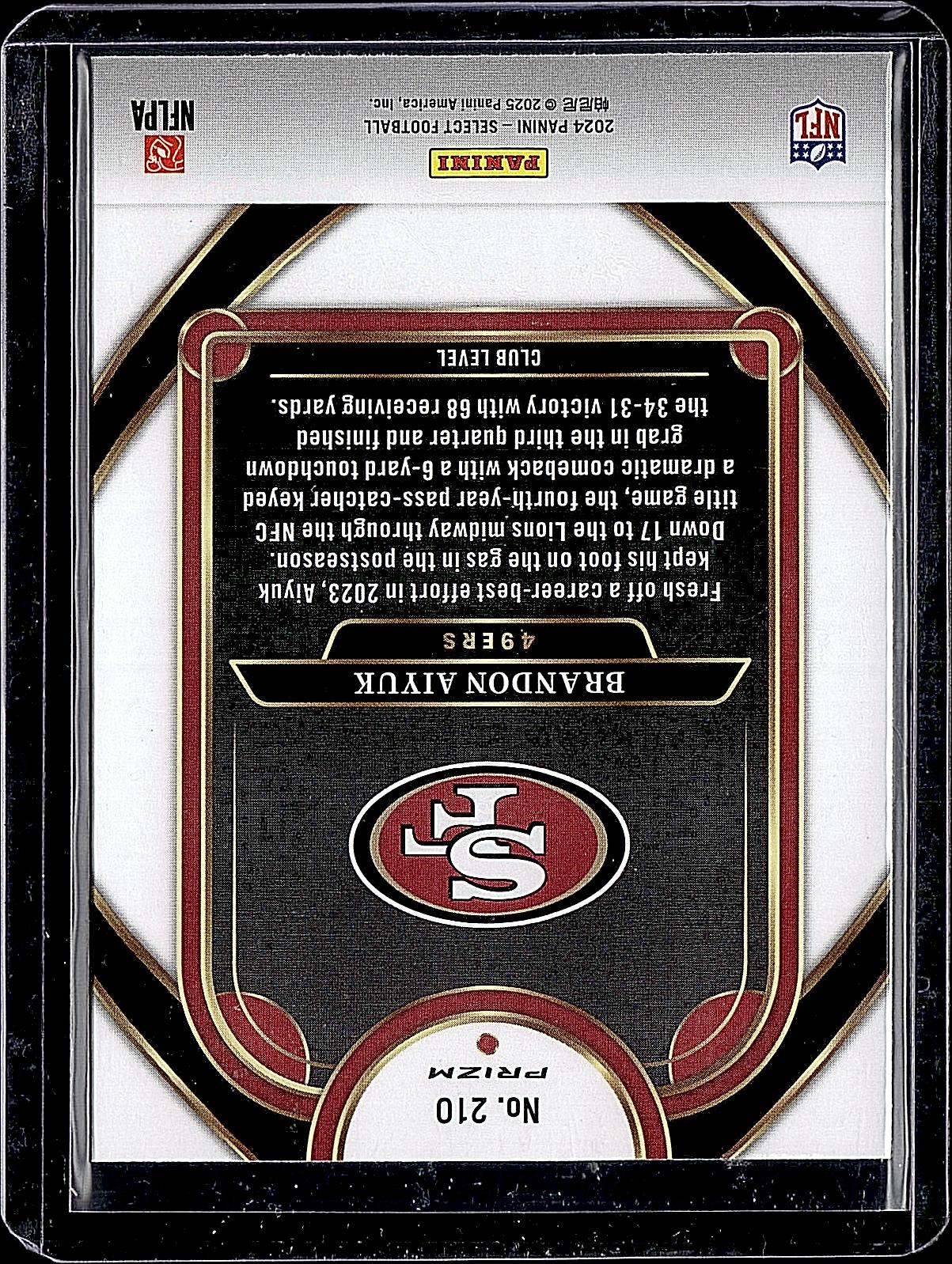 2024 Panini Select #210 Brandon Aiyuk Green & Yellow Prizm Shock