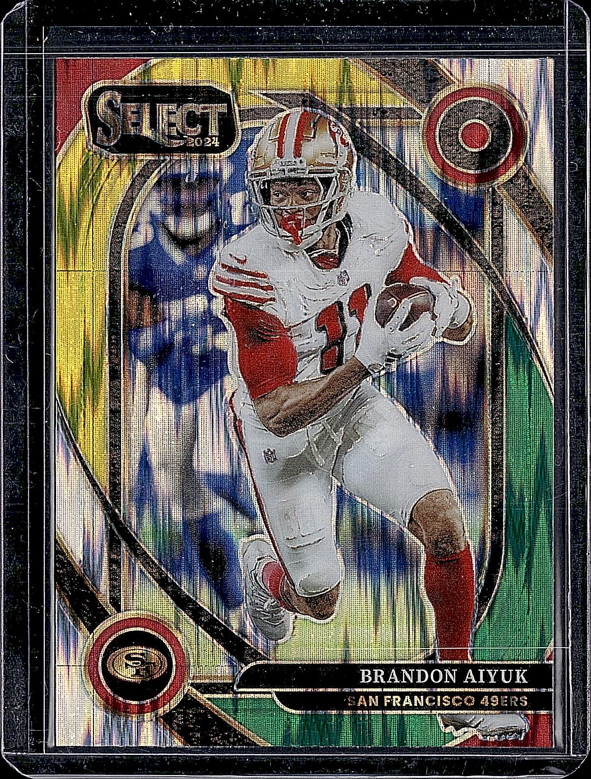 2024 Panini Select #210 Brandon Aiyuk Green & Yellow Prizm Shock