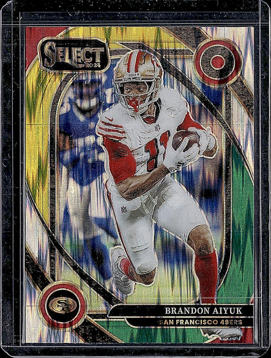 2024 Panini Select #210 Brandon Aiyuk Green & Yellow Prizm Shock