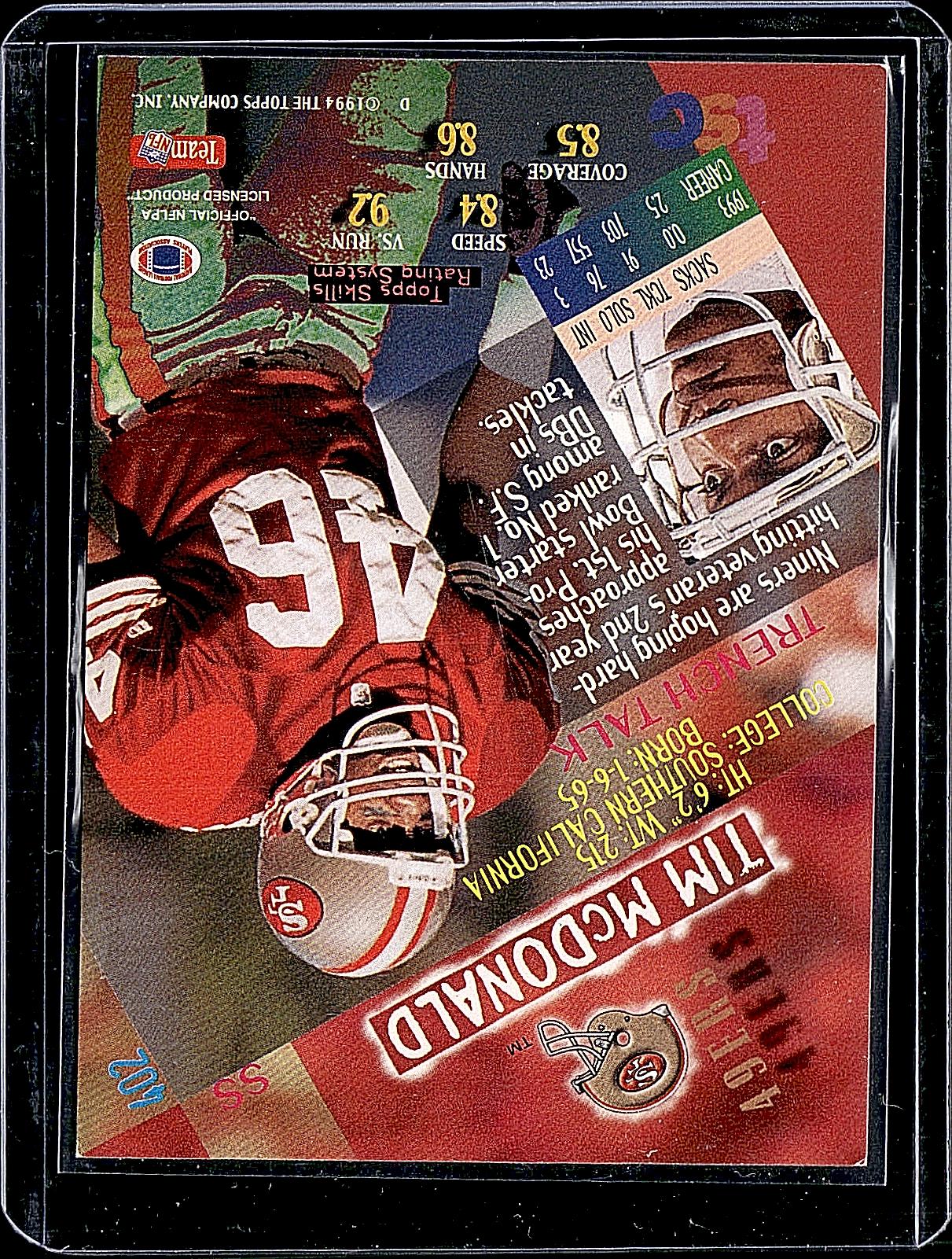 1994 Stadium Club #402 Tim McDonald
