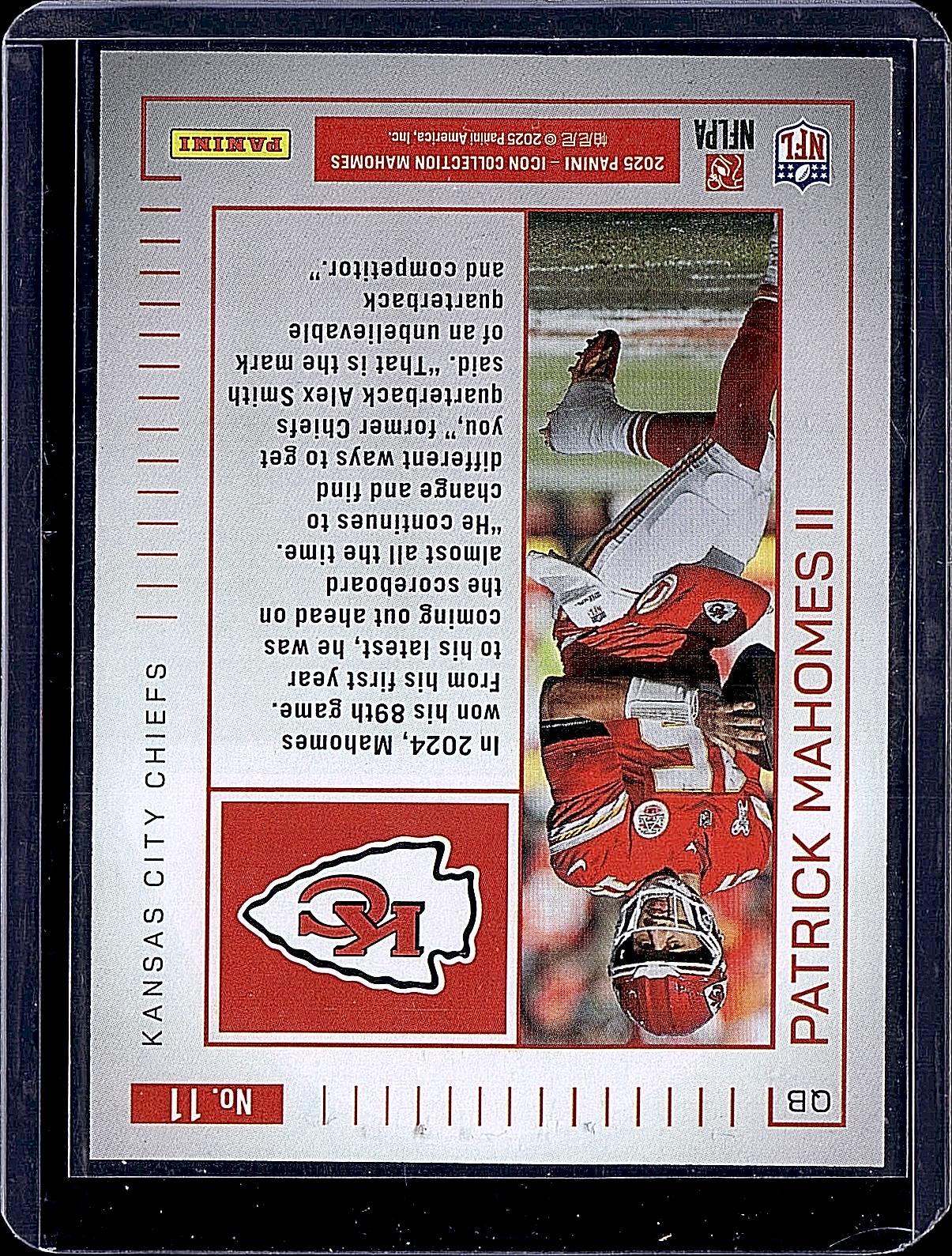 2025 Panini Authentically Mahomes Icon Collection #11 Patrick Mahomes II
