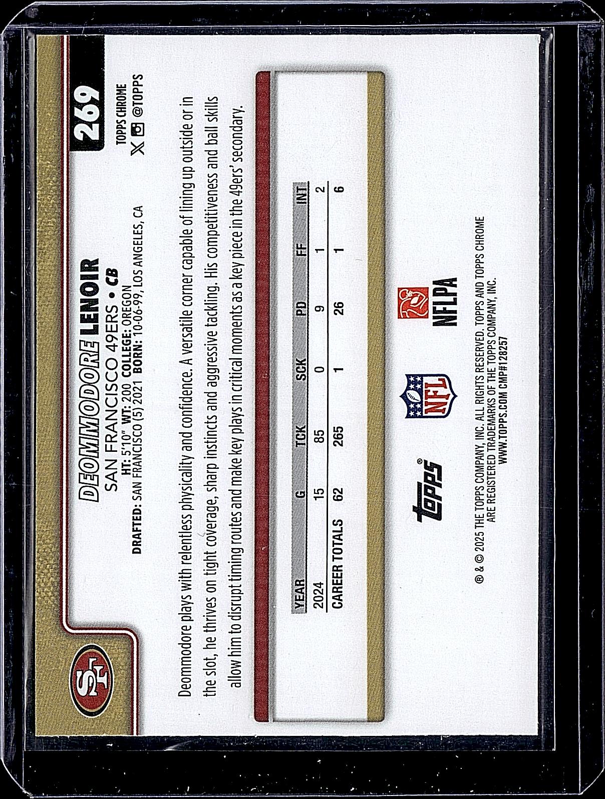 2025 Topps Chrome #269 Deommodore Lenoir Ray Wave Refractor