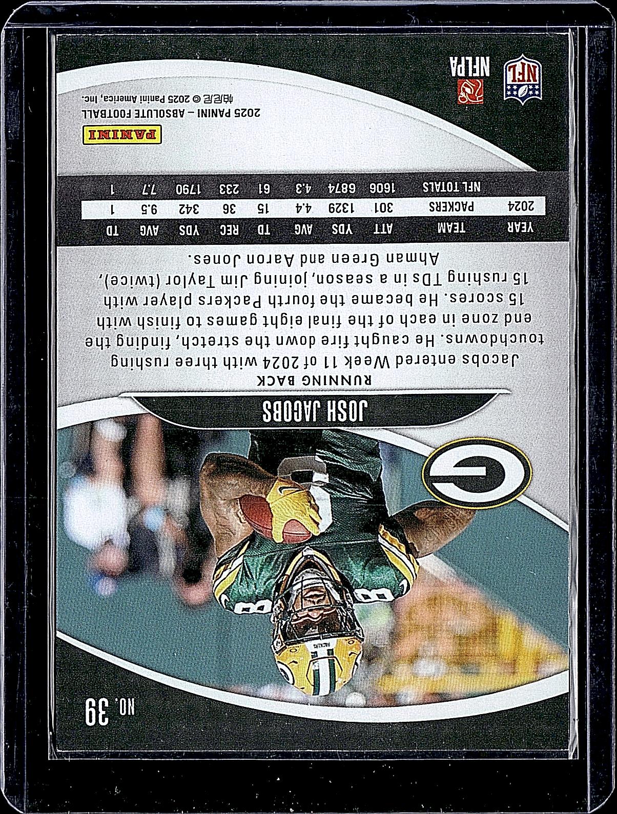 2025 Panini Absolute #39 Josh Jacobs Yellow